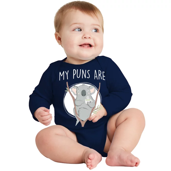 My Puns Are Koala Tea Baby Long Sleeve Bodysuit