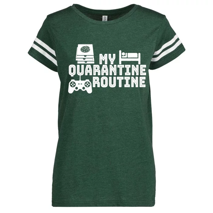 My Quarantine Routine Enza Ladies Jersey Football T-Shirt