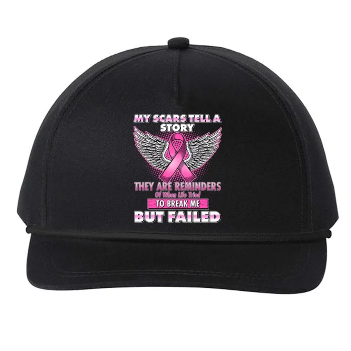 My Scars Tell A Story Breast Cancer Awareness Snapback Five-Panel Rope Hat