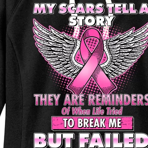 My Scars Tell A Story Breast Cancer Awareness Women's Fleece Hoodie