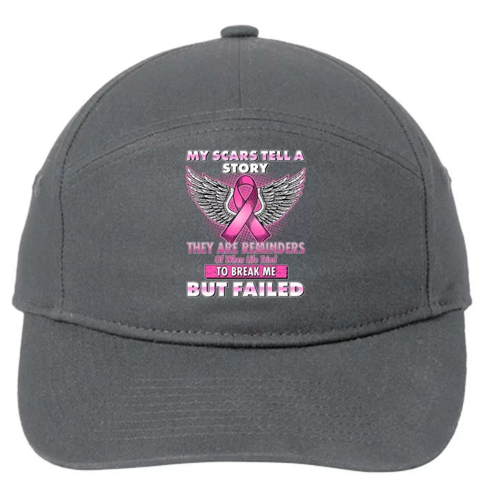 My Scars Tell A Story Breast Cancer Awareness 7-Panel Snapback Hat