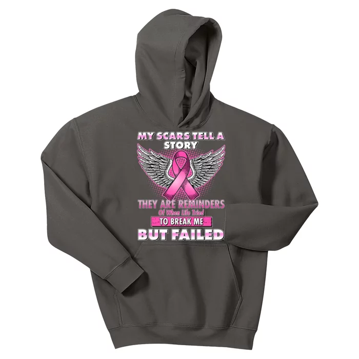 My Scars Tell A Story Breast Cancer Awareness Kids Hoodie