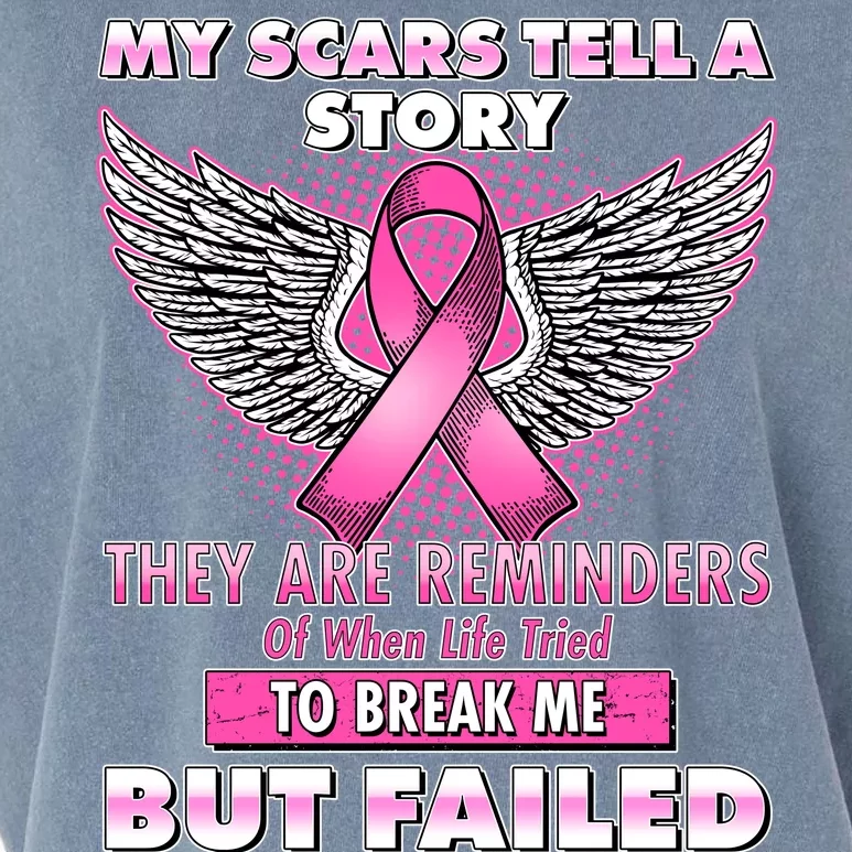 My Scars Tell A Story Breast Cancer Awareness Garment-Dyed Women's Muscle Tee