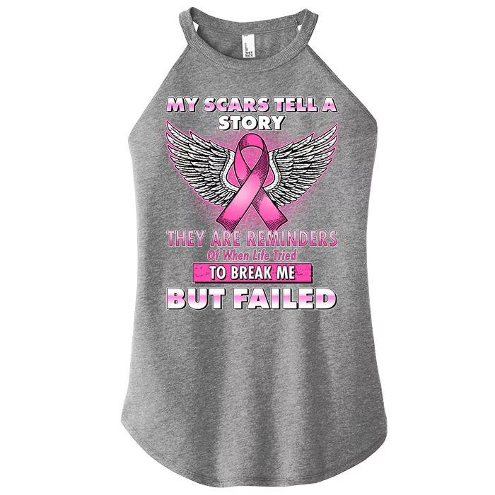 My Scars Tell A Story Breast Cancer Awareness Women’s Perfect Tri Rocker Tank