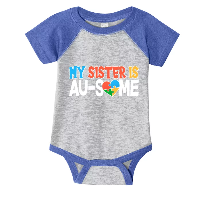 My Sister Is AU-SOME Autism Awareness Infant Baby Jersey Bodysuit