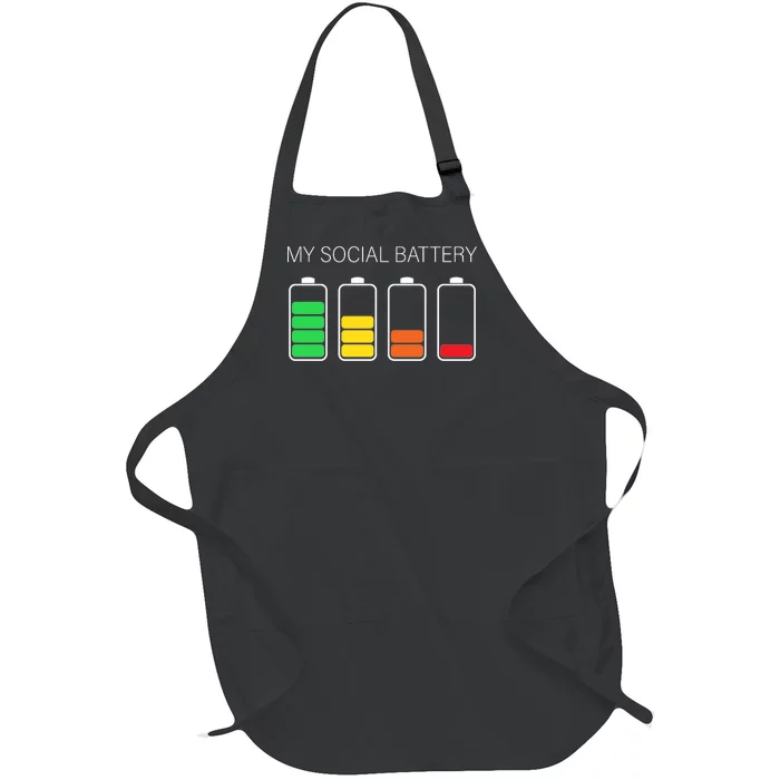 My Social Battery Full-Length Apron With Pocket