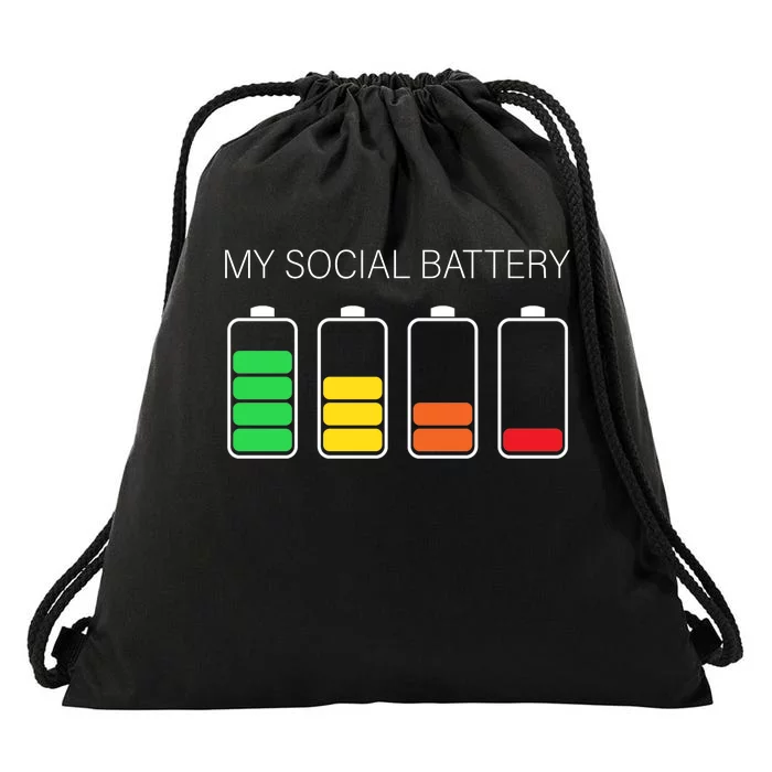 My Social Battery Drawstring Bag