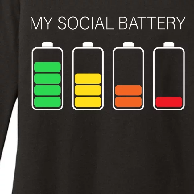 My Social Battery Womens CVC Long Sleeve Shirt