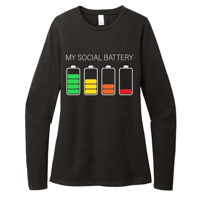 My Social Battery Womens CVC Long Sleeve Shirt