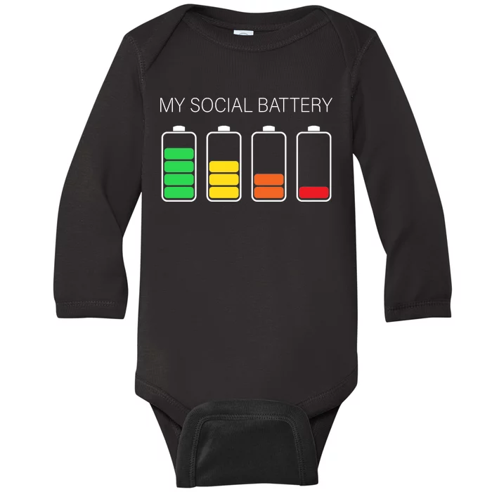 My Social Battery Baby Long Sleeve Bodysuit