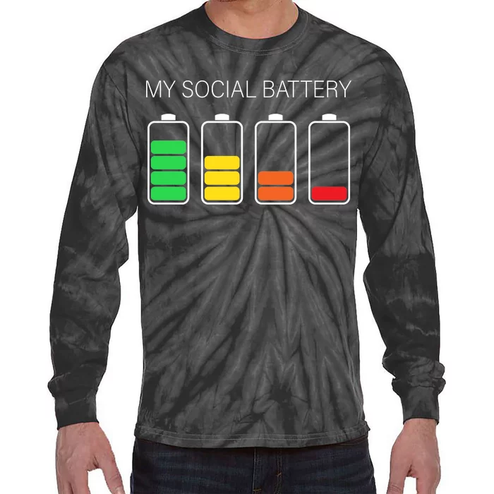 My Social Battery Tie-Dye Long Sleeve Shirt