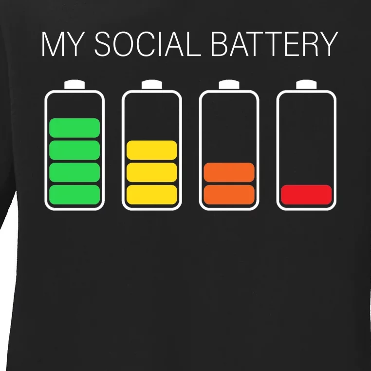 My Social Battery Ladies Long Sleeve Shirt