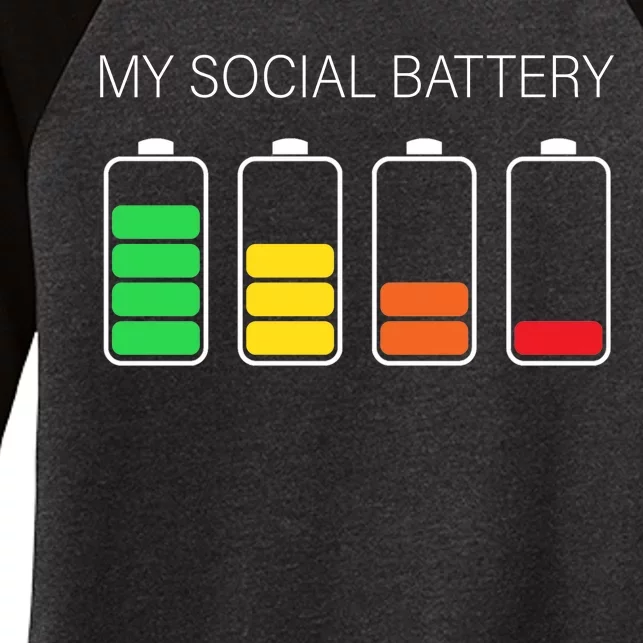 My Social Battery Women's Tri-Blend 3/4-Sleeve Raglan Shirt