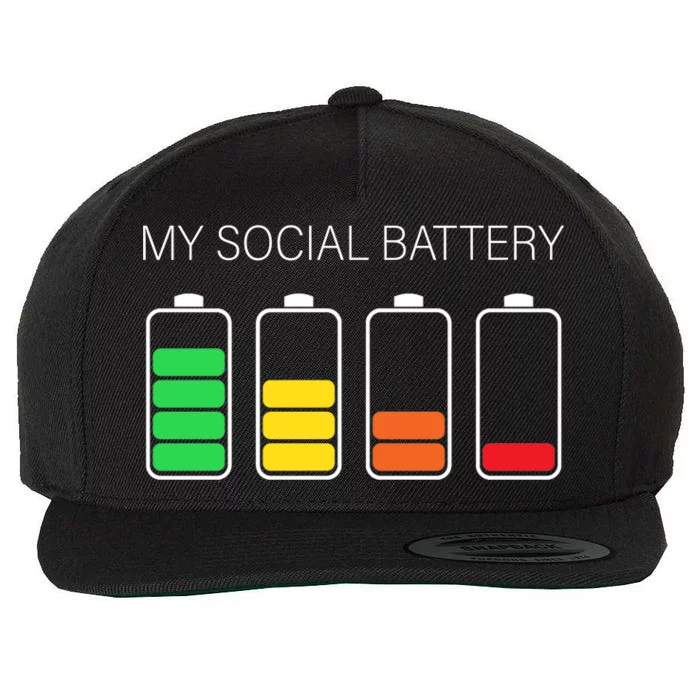 My Social Battery Wool Snapback Cap