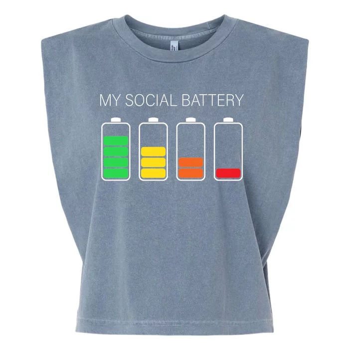 My Social Battery Garment-Dyed Women's Muscle Tee