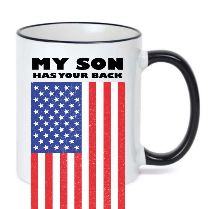 My Son Has Your Back Proud Army Dad Black Color Changing Mug