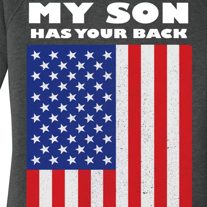 My Son Has Your Back Proud Army Dad Women's Perfect Tri Tunic Long Sleeve Shirt