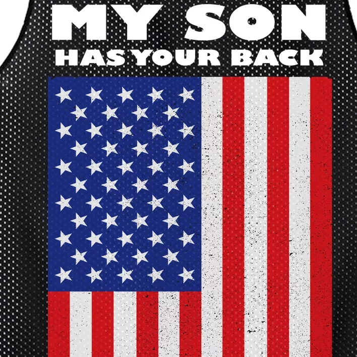 My Son Has Your Back Proud Army Dad Mesh Reversible Basketball Jersey Tank