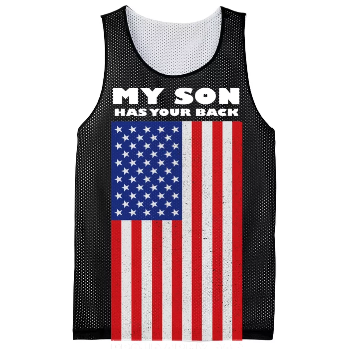 My Son Has Your Back Proud Army Dad Mesh Reversible Basketball Jersey Tank