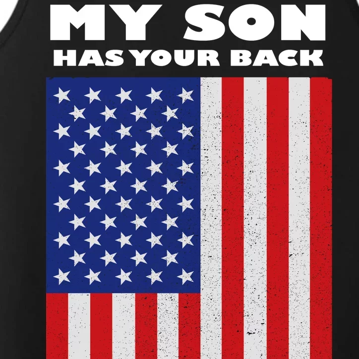 My Son Has Your Back Proud Army Dad Performance Tank