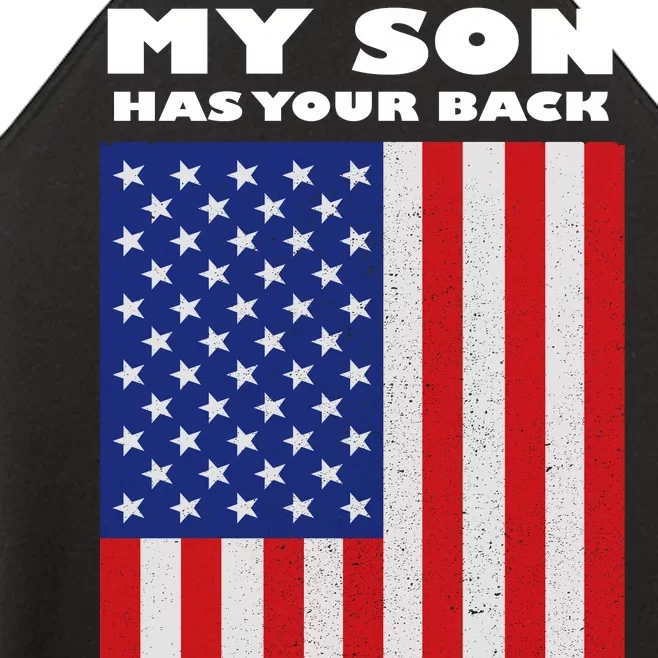 My Son Has Your Back Proud Army Dad Women’s Perfect Tri Rocker Tank