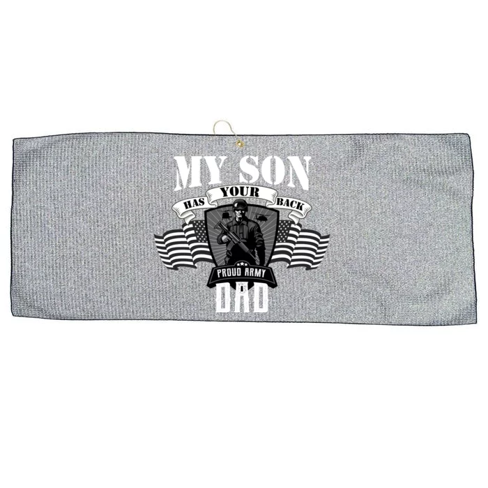 My Son Has Your Back Proud Army Dad USA Large Microfiber Waffle Golf Towel