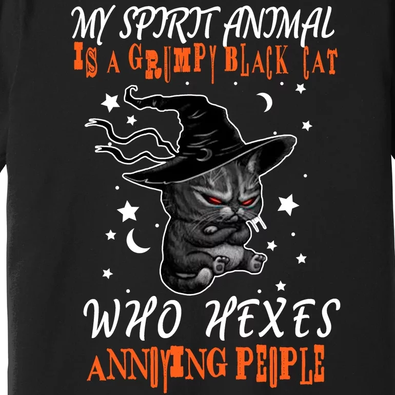 My Spirit Animal Is A Grumpy Black Cat That Hexes Annoying People Premium T-Shirt