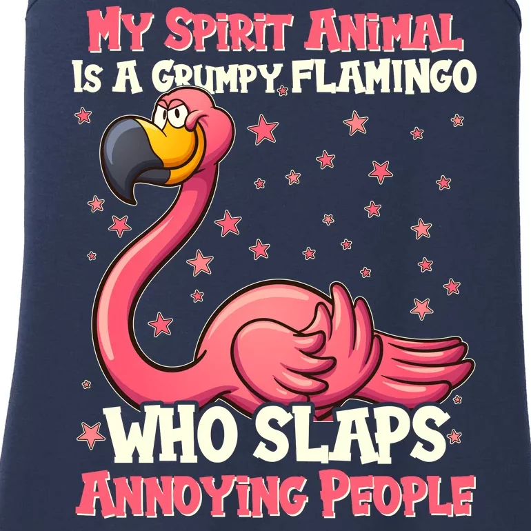 My Spirit Animal Is A Grumpy Flamingo Ladies Essential Tank