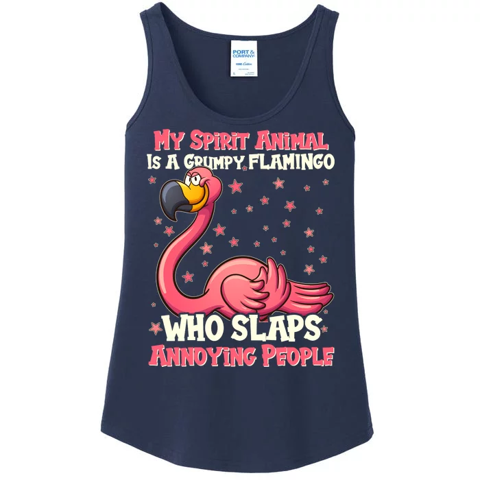 My Spirit Animal Is A Grumpy Flamingo Ladies Essential Tank