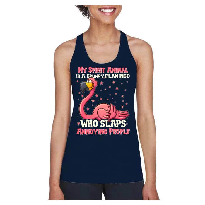 My Spirit Animal Is A Grumpy Flamingo Women's Racerback Tank