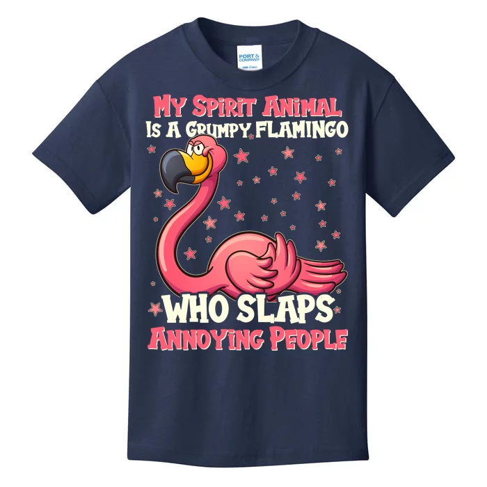 My Spirit Animal Is A Grumpy Flamingo Kids T-Shirt