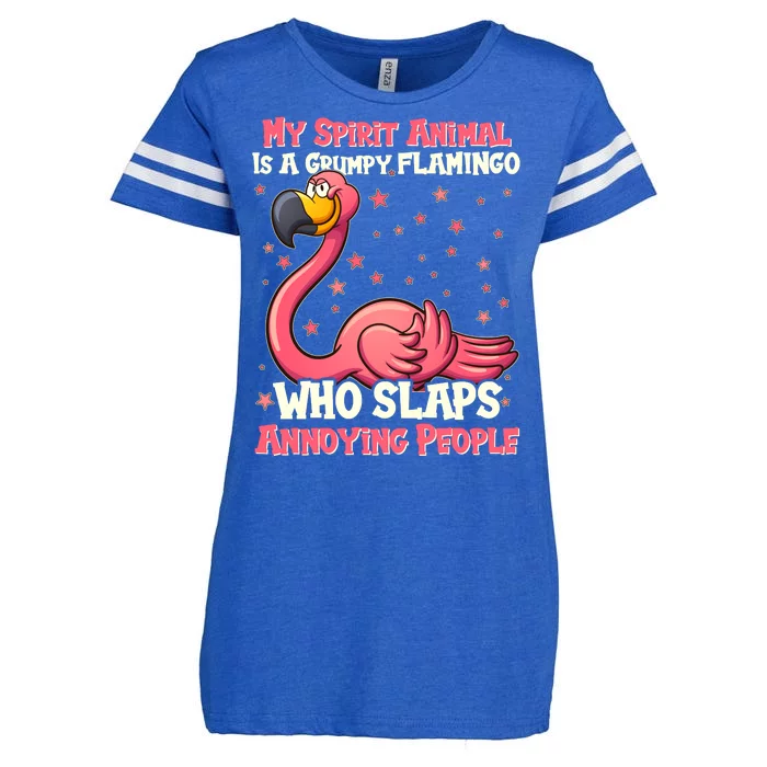 My Spirit Animal Is A Grumpy Flamingo Enza Ladies Jersey Football T-Shirt