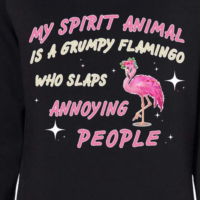 My Spirit Animal Is Grumpy Flamingo Womens California Wash Sweatshirt