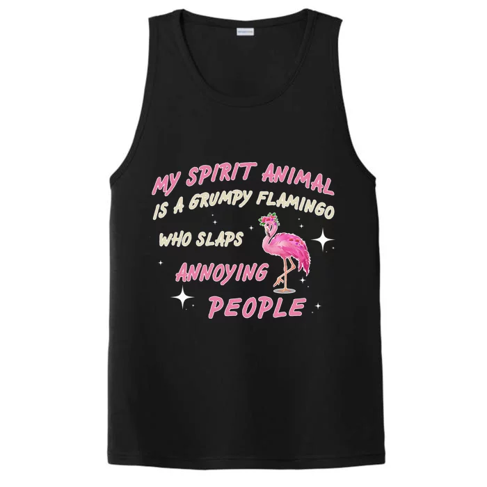 My Spirit Animal Is Grumpy Flamingo Performance Tank