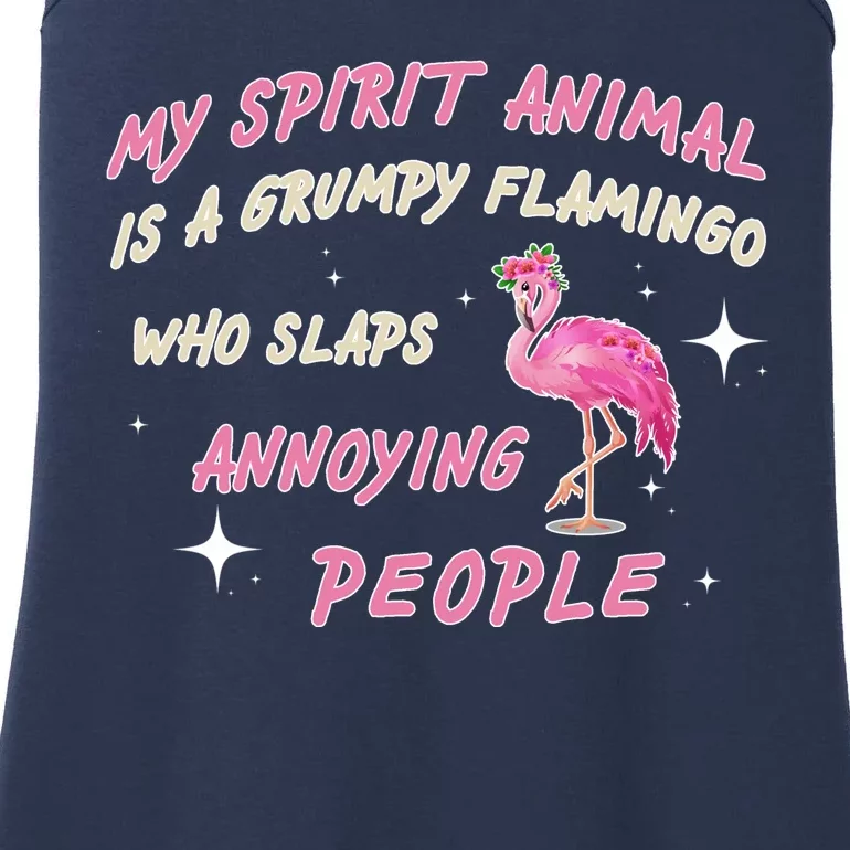 My Spirit Animal Is Grumpy Flamingo Ladies Essential Tank