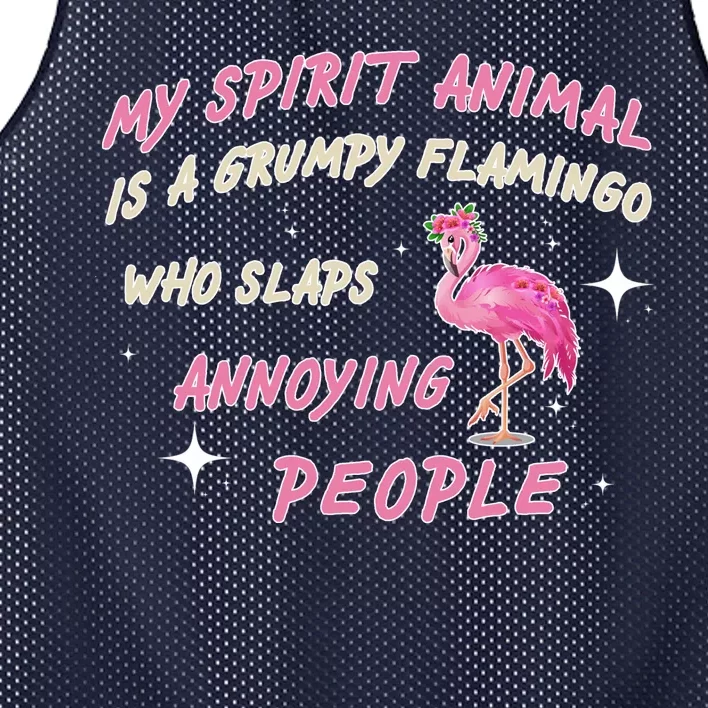 My Spirit Animal Is Grumpy Flamingo Mesh Reversible Basketball Jersey Tank