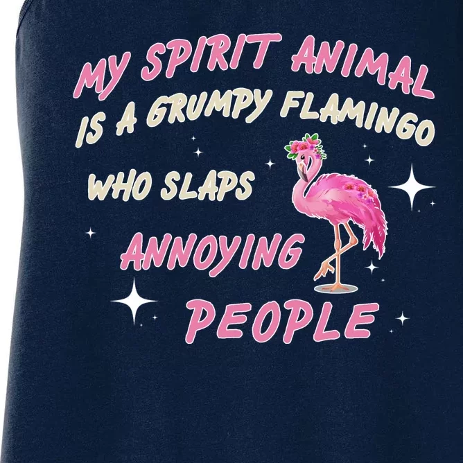 My Spirit Animal Is Grumpy Flamingo Women's Racerback Tank