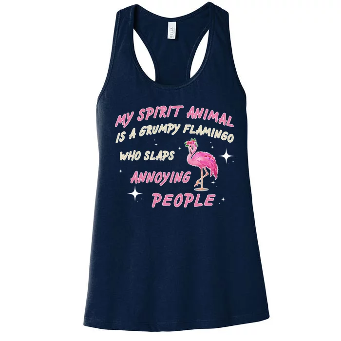 My Spirit Animal Is Grumpy Flamingo Women's Racerback Tank