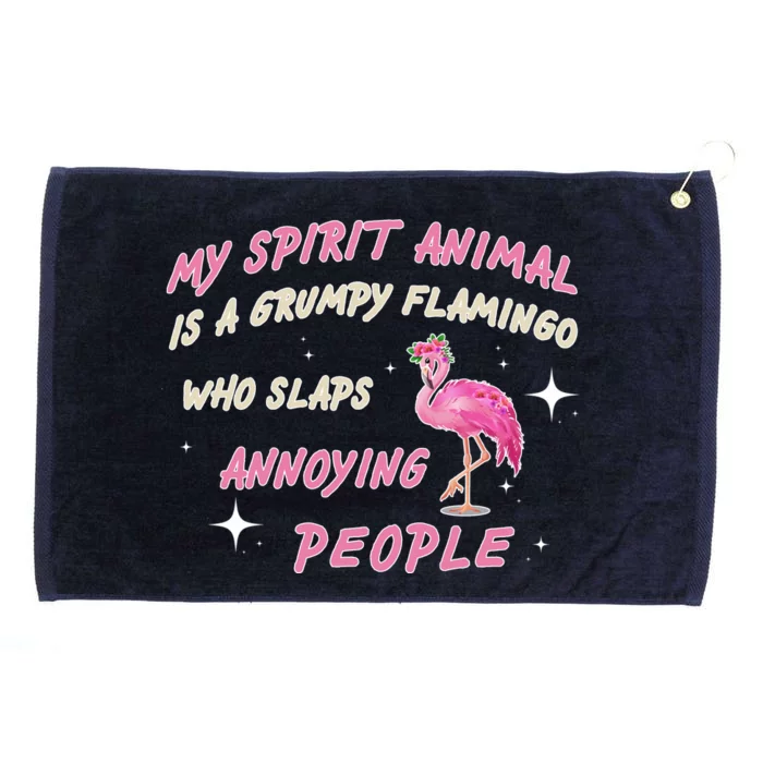 My Spirit Animal Is Grumpy Flamingo Grommeted Golf Towel