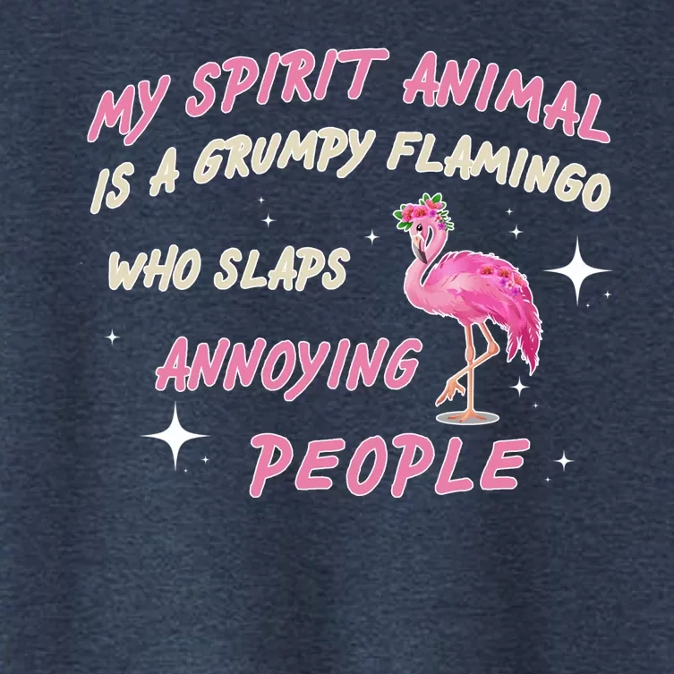 My Spirit Animal Is Grumpy Flamingo Women's Crop Top Tee