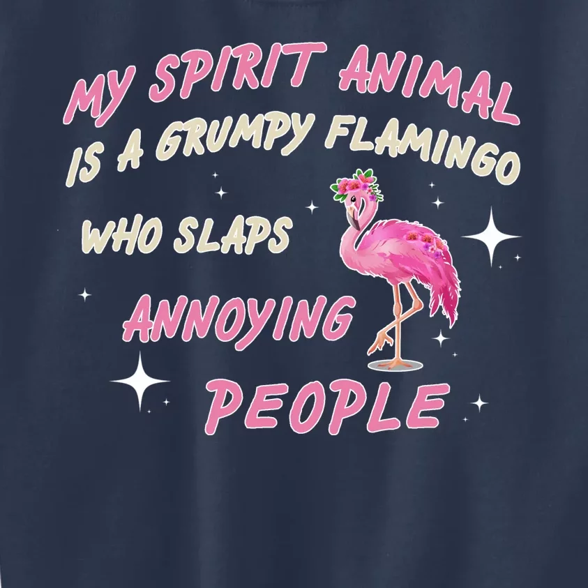 My Spirit Animal Is Grumpy Flamingo Kids Sweatshirt