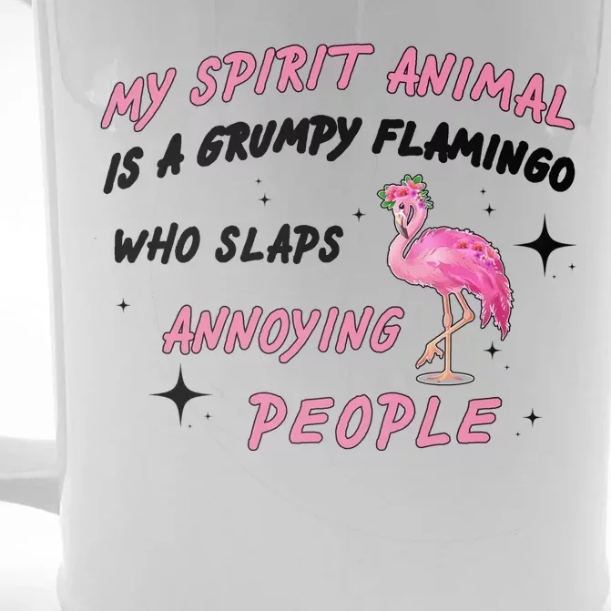 My Spirit Animal Is Grumpy Flamingo Front & Back Beer Stein