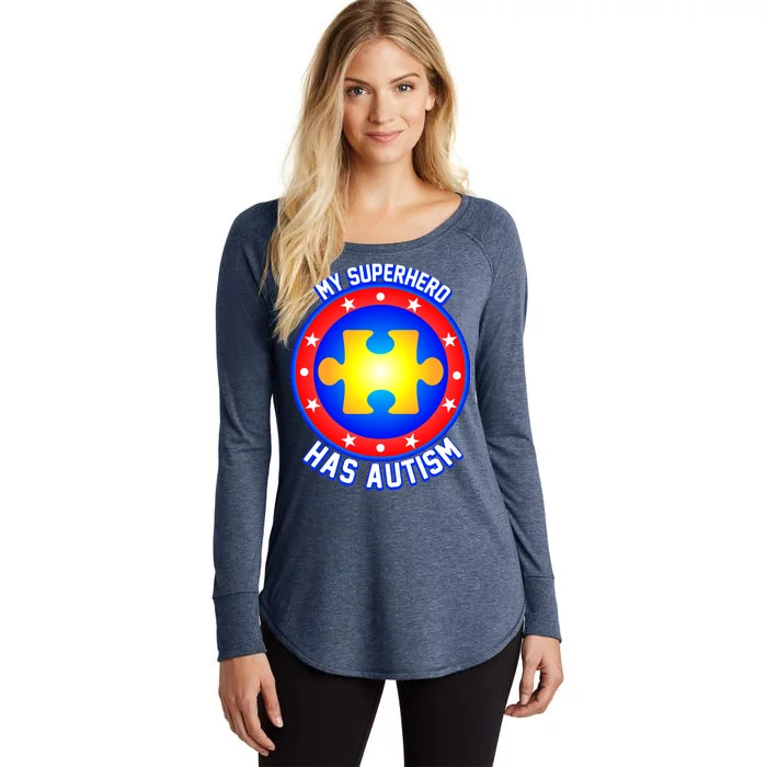 My Superhero Has Autism Women's Perfect Tri Tunic Long Sleeve Shirt