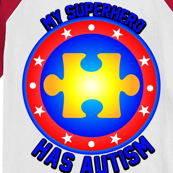 My Superhero Has Autism Kids Colorblock Raglan Jersey