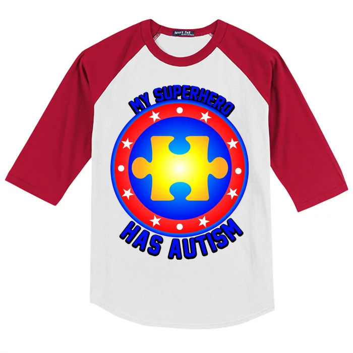 My Superhero Has Autism Kids Colorblock Raglan Jersey