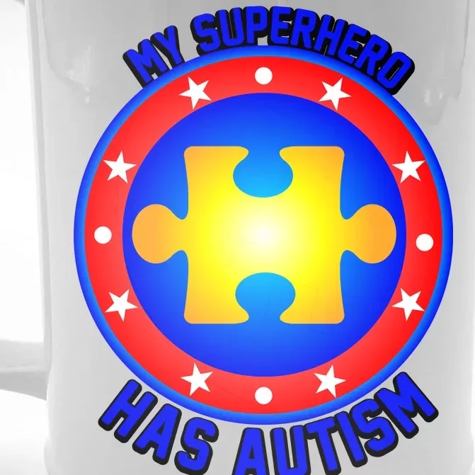 My Superhero Has Autism Front & Back Beer Stein