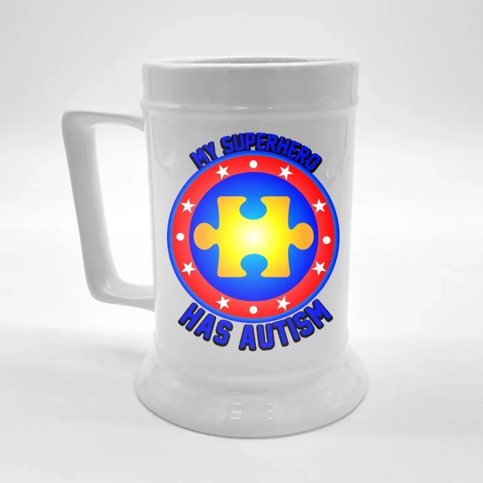 My Superhero Has Autism Front & Back Beer Stein