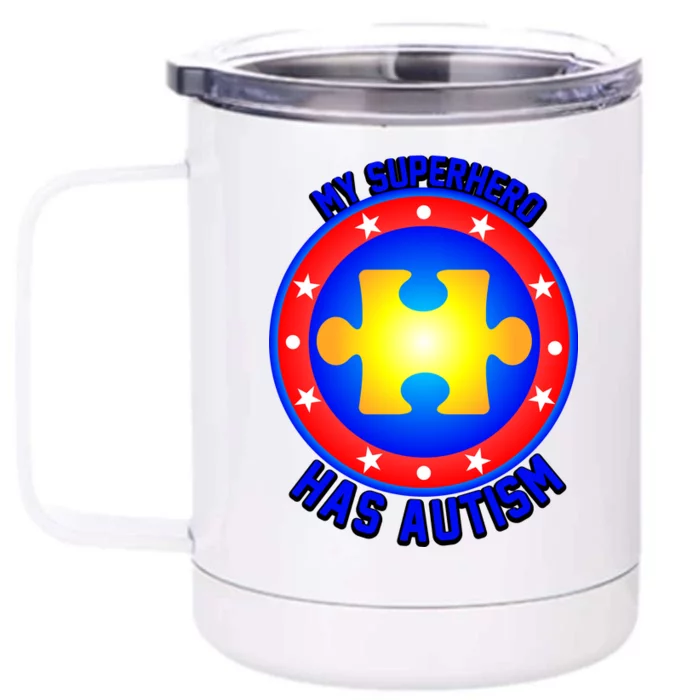 My Superhero Has Autism Front & Back 12oz Stainless Steel Tumbler Cup