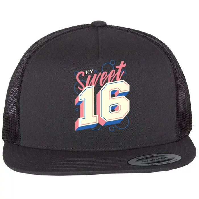 My Sweet Sixteen Flat Bill Trucker Hat