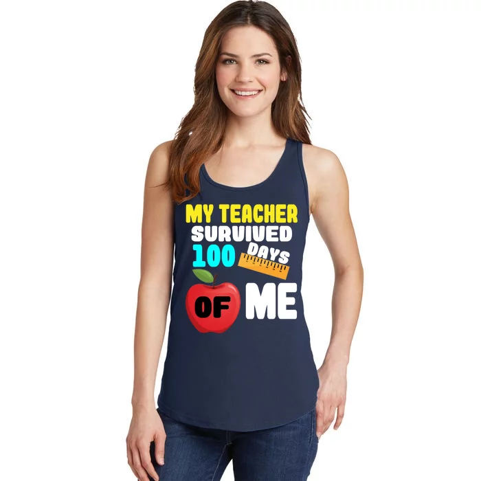 My Teacher Survived 100 Days Of Me Ladies Essential Tank